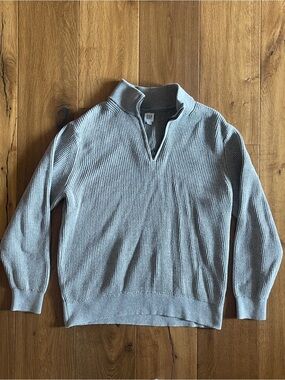 GAP Ribbed Knit Waffle 1/4 Zip Sweater
